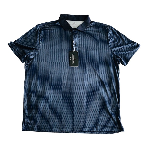 Grayson & Dunn Golf Collection Men’s New Performance Blue Geometric‎ Polo Shirt - Picture 1 of 8